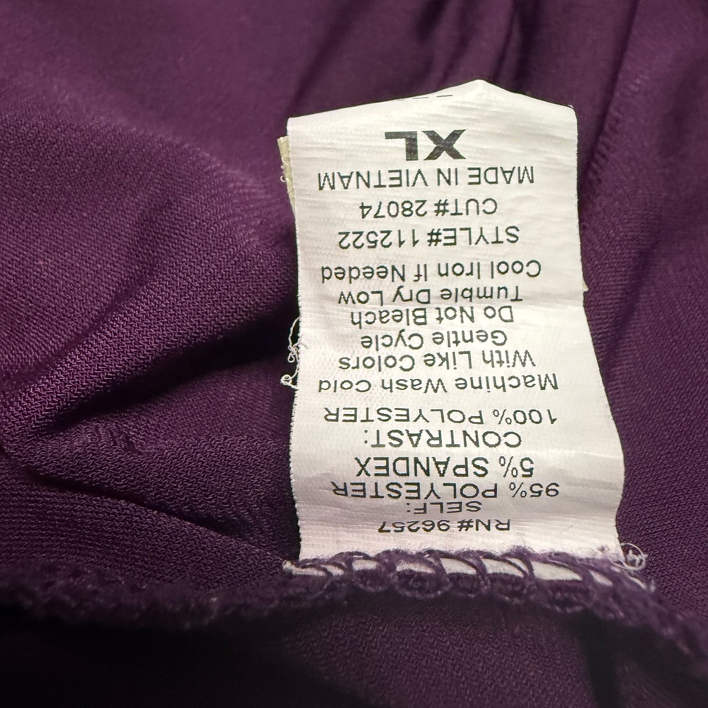 Purple Ruffle Flutter Sleeve Blouse XL PerSeption Concept - Picture 11 of 11